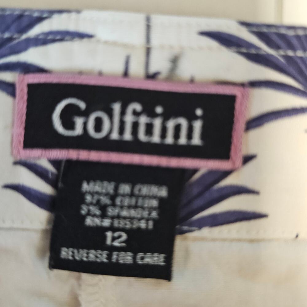 Golfini Sand Castles White Navy Tropical Pattern Golf Skort Skirt 12 Preppy 4102 - Picture 4 of 10